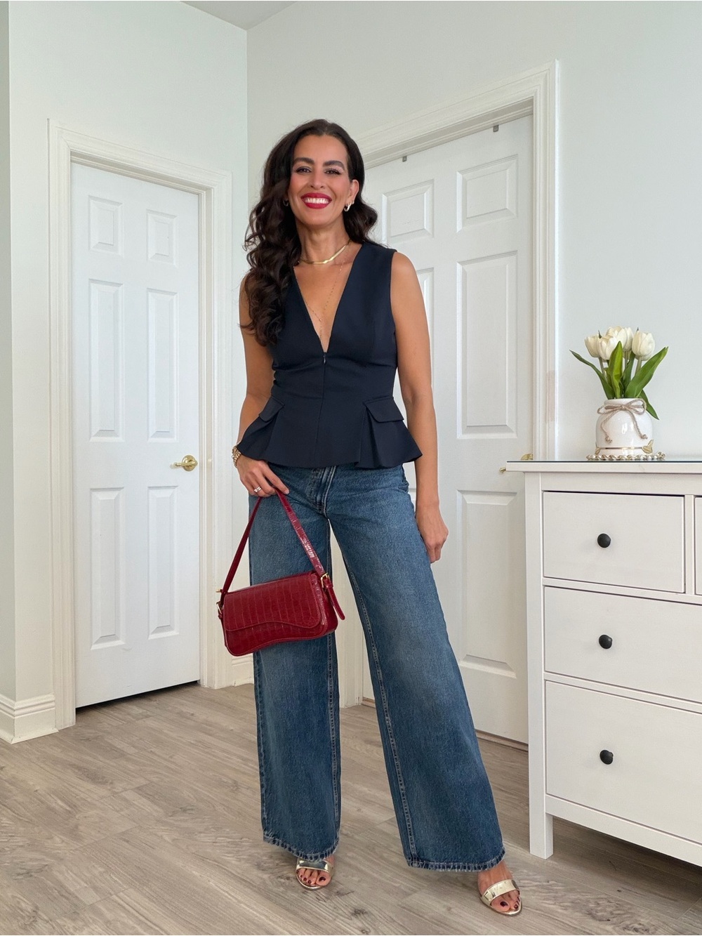 Zara top with zipperBlue -